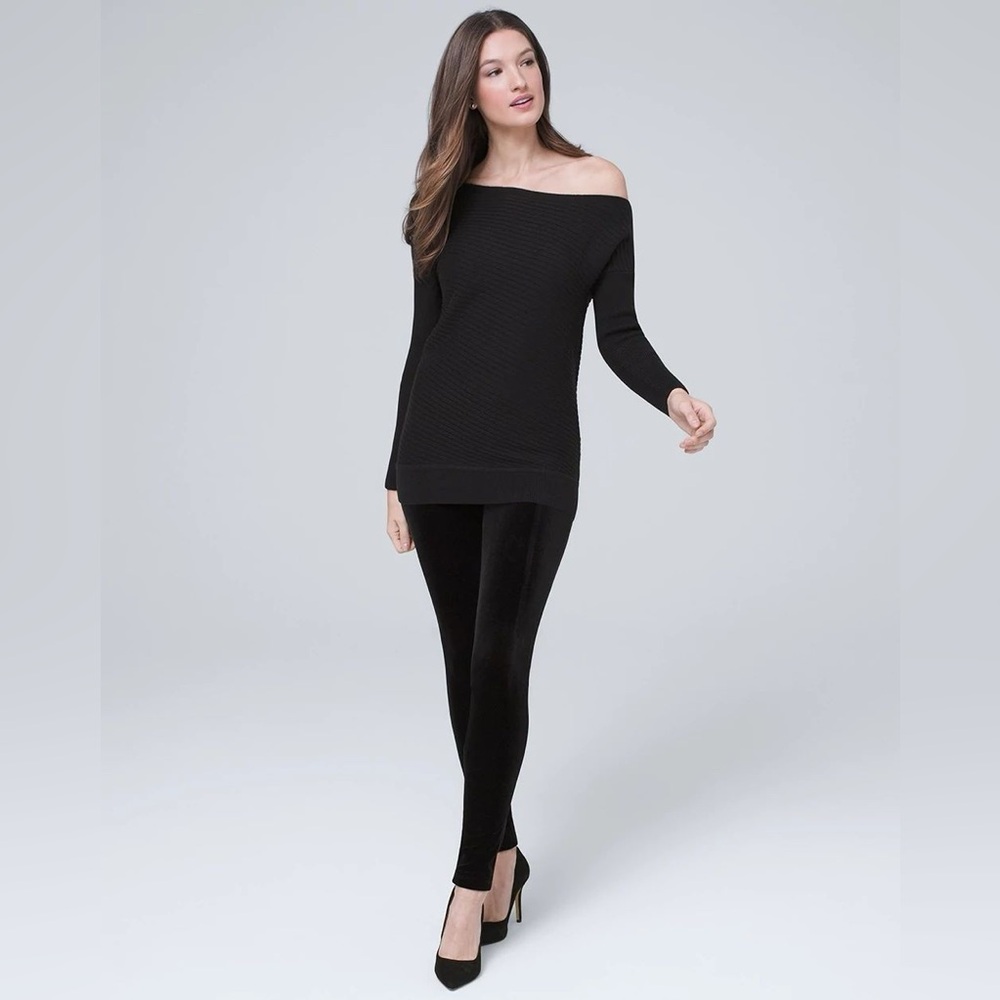 NWT WHBM Black Ribbed Sweater Size Large